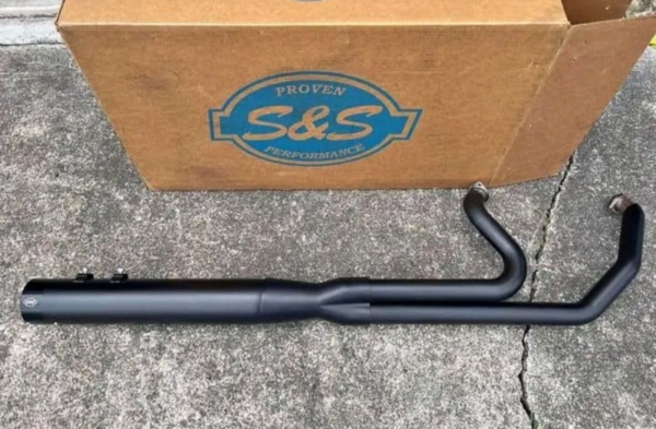 S&S 550-0777 Sidewinder 2-1 Full Exhaust System Black Harley FL 95-25